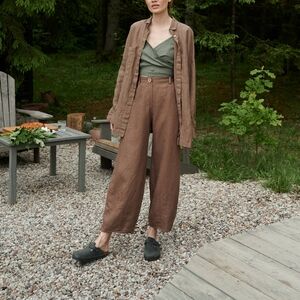 Linenfox Frankie Trousers Heavy Linen Cacao XS